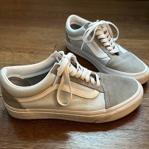 Baby blue & grey suede Old Skool Vans size 8.5
